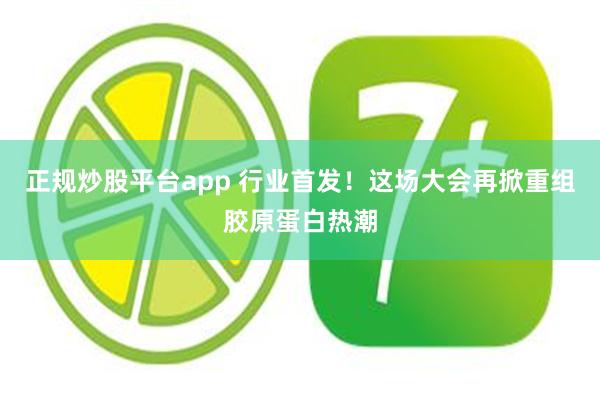 正规炒股平台app 行业首发！这场大会再掀重组胶原蛋白热潮