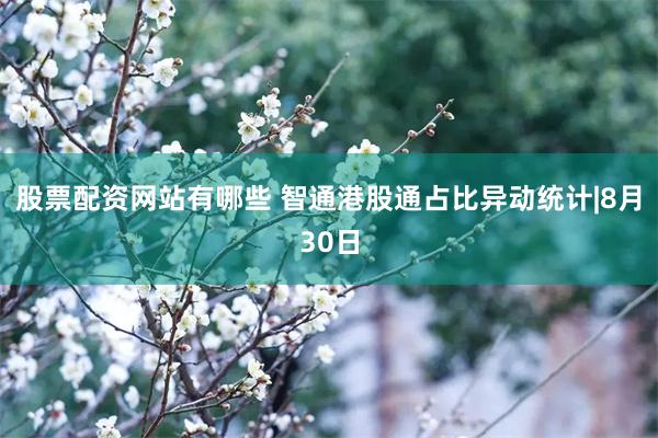 股票配资网站有哪些 智通港股通占比异动统计|8月30日