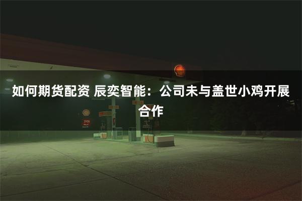 如何期货配资 辰奕智能：公司未与盖世小鸡开展合作